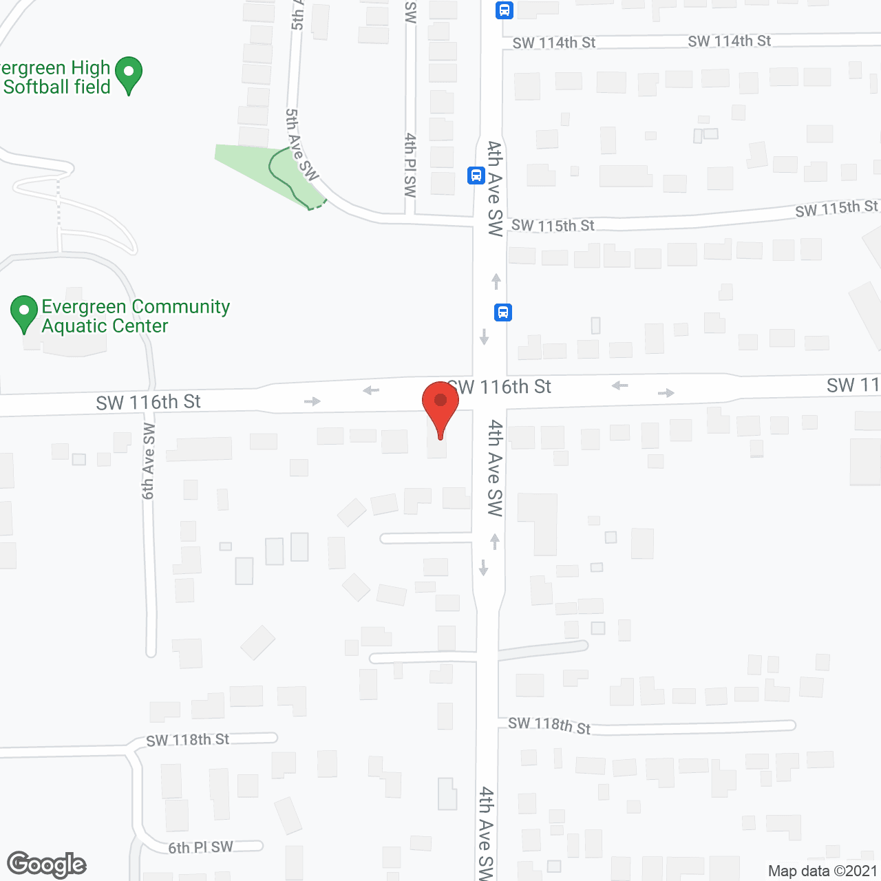 Evergreen Senior Care in google map