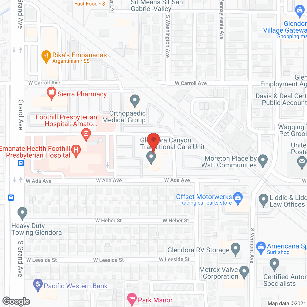 Glendora Canyon Transitional Care Unit in google map