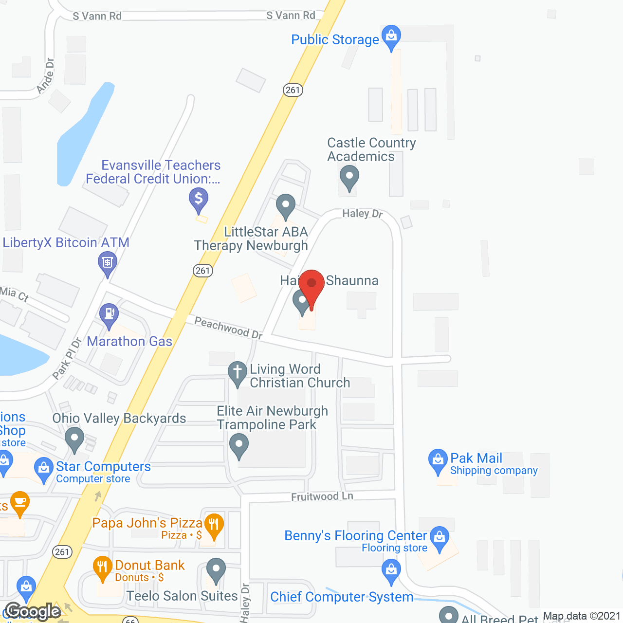 Aseracare Hospice Evansville in google map