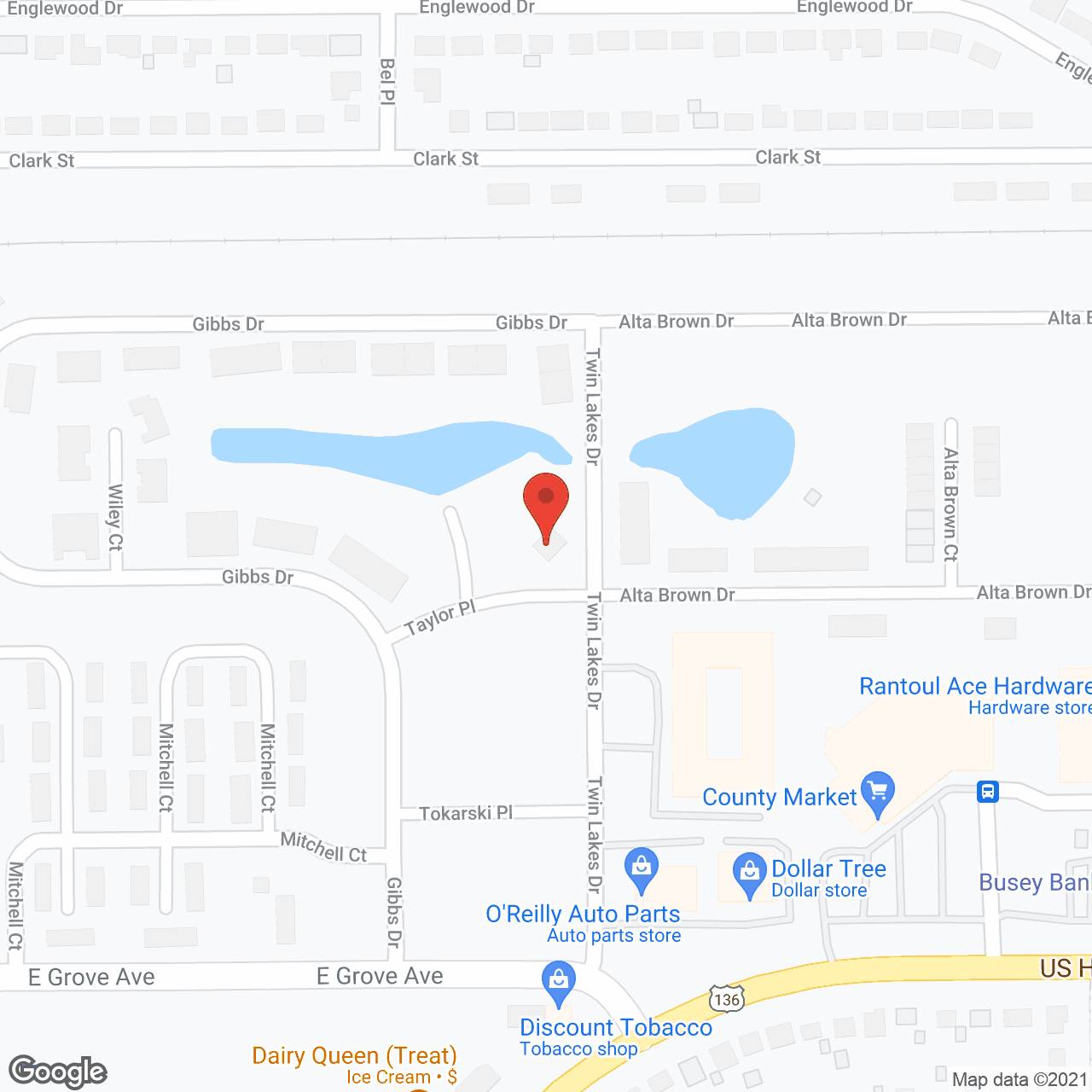 Twin Lakes Senior Villas in google map