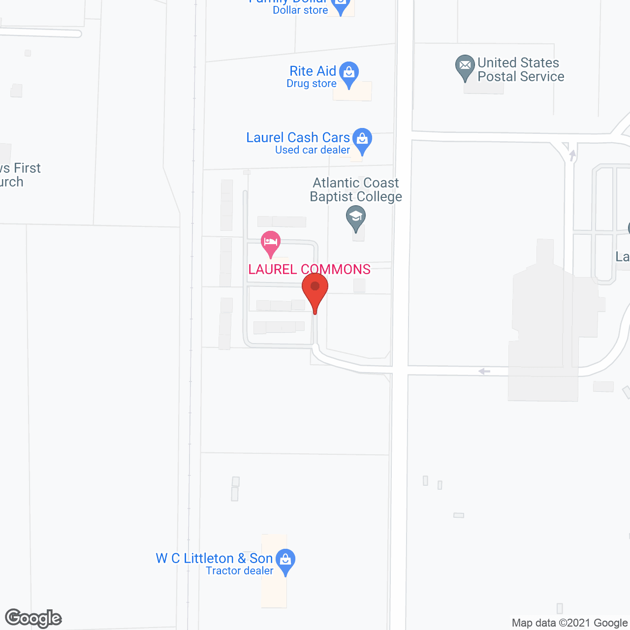 Laurel Commons in google map