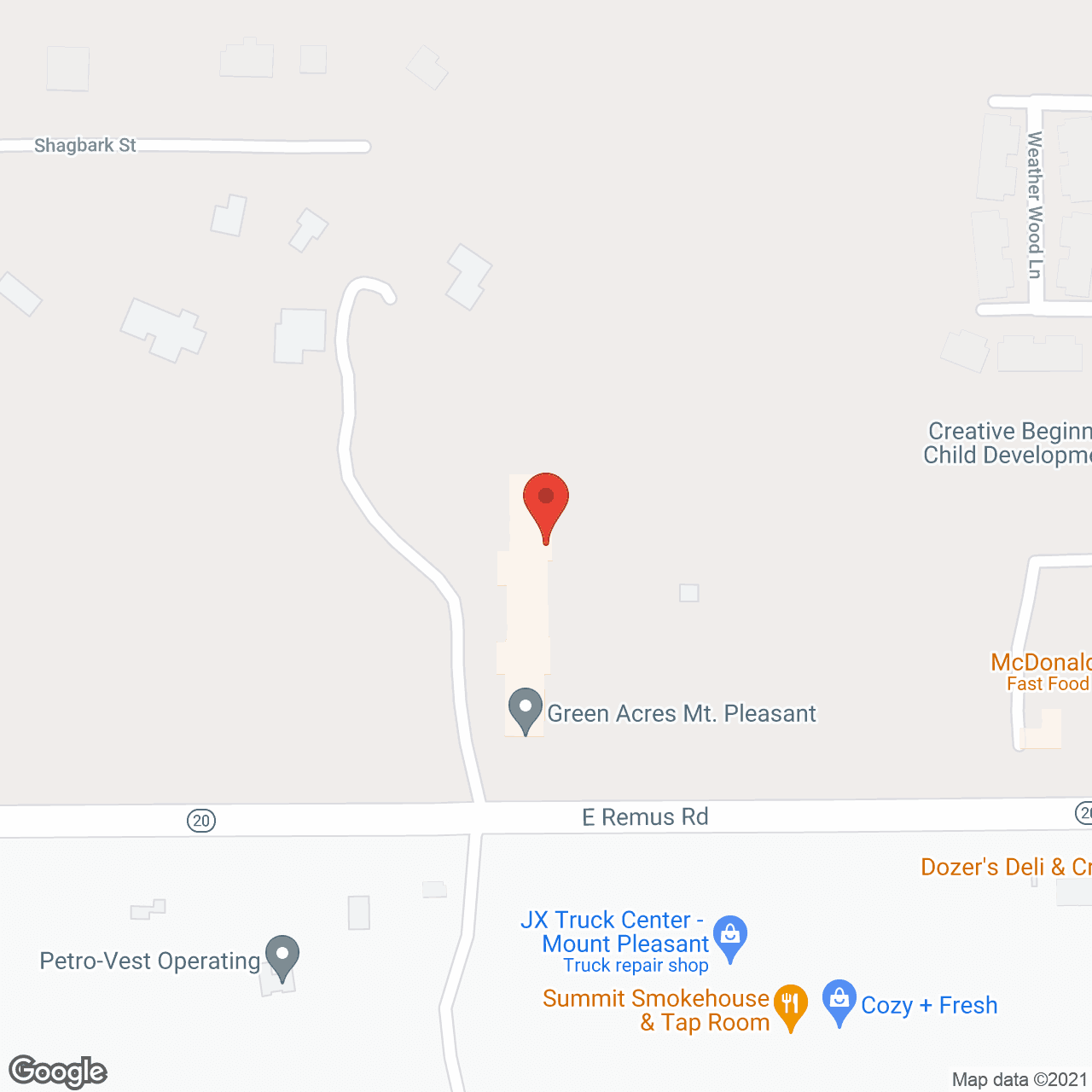 Green Acres of Mt.  Pleasant in google map