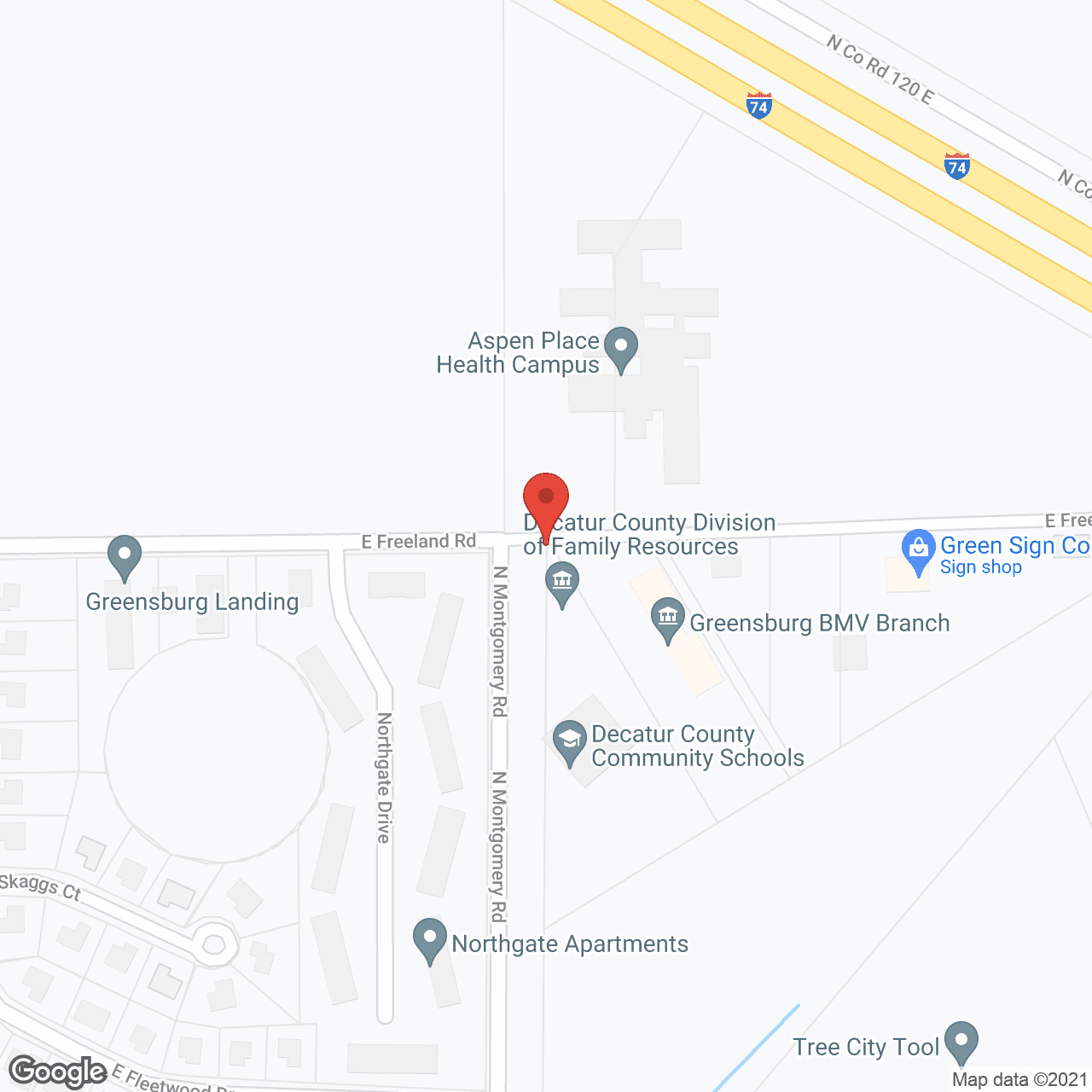 Aspen Place Health Campus in google map
