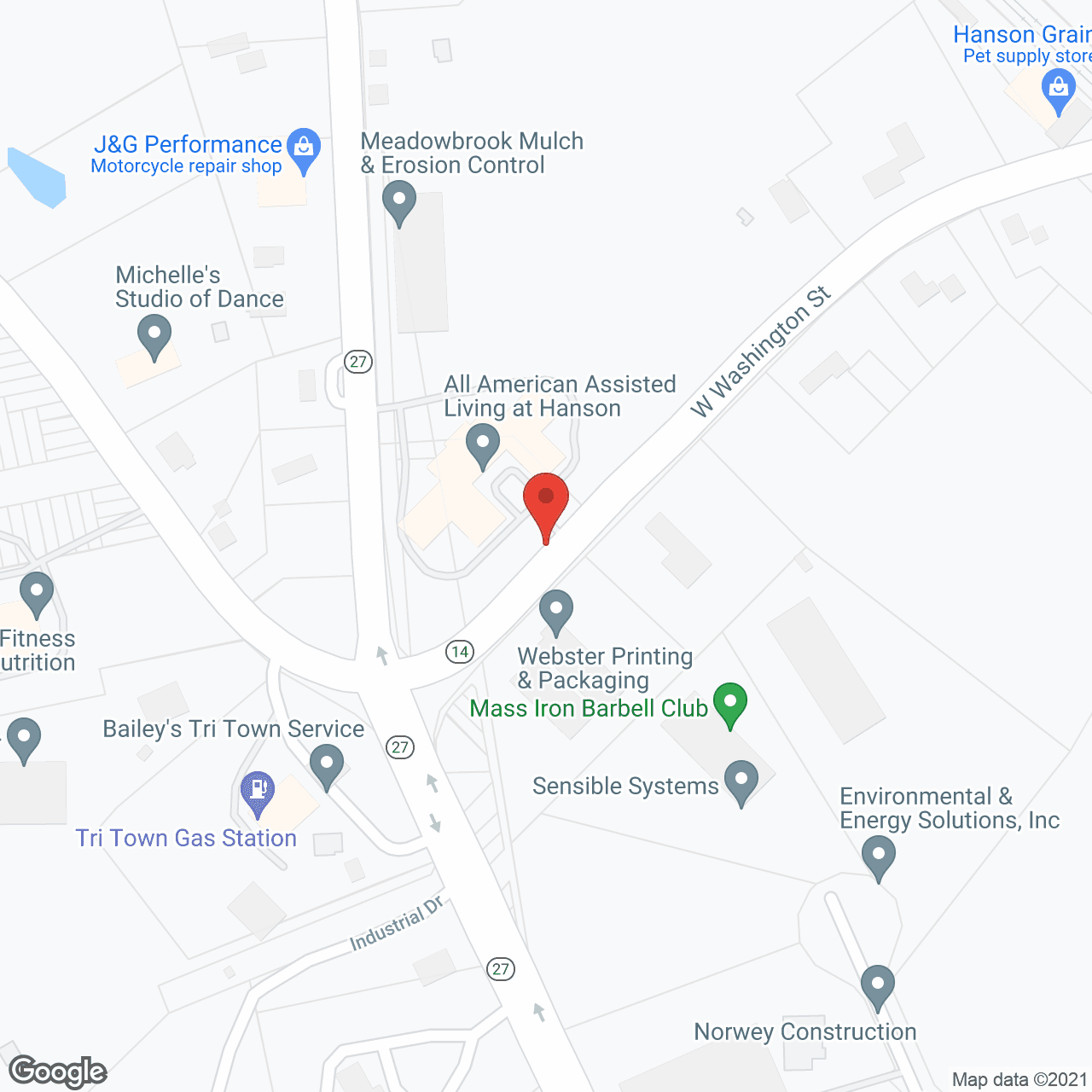 All American Assisted Living at Hanson in google map