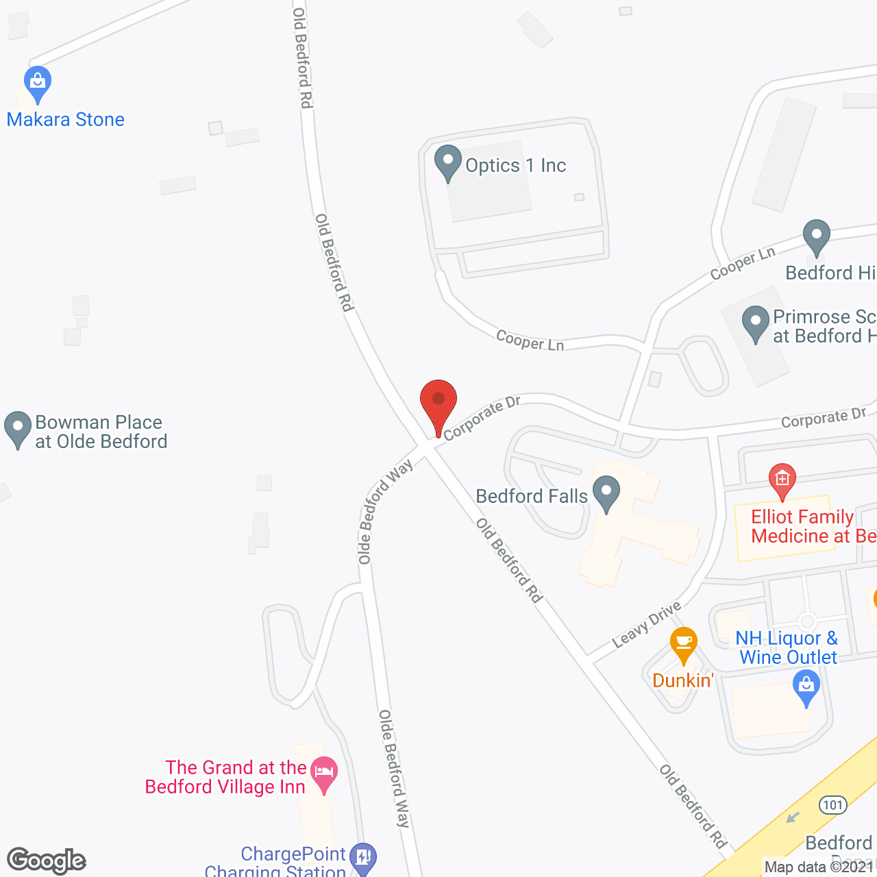 Benchmark at Bedford Falls in google map