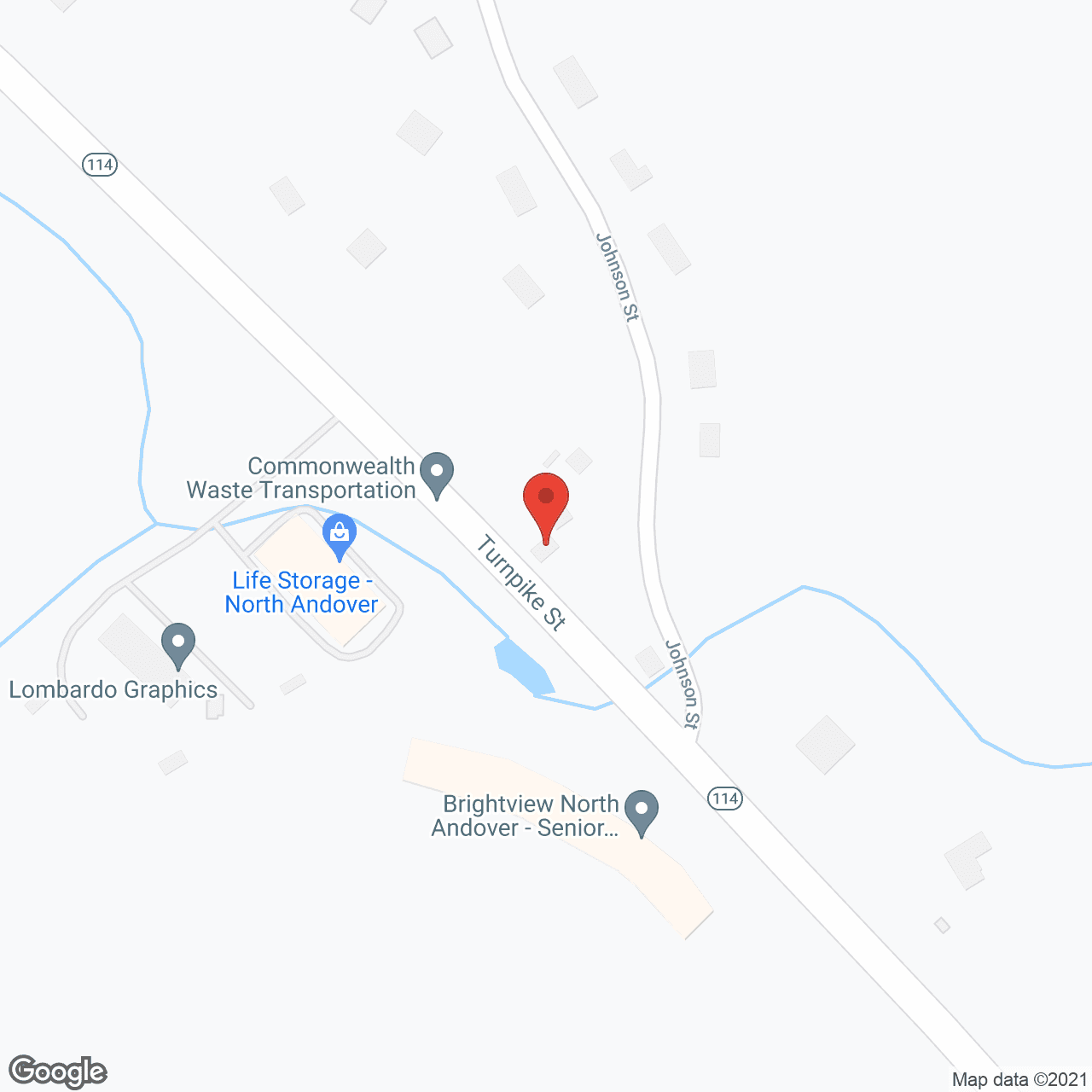 Brightview North Andover in google map