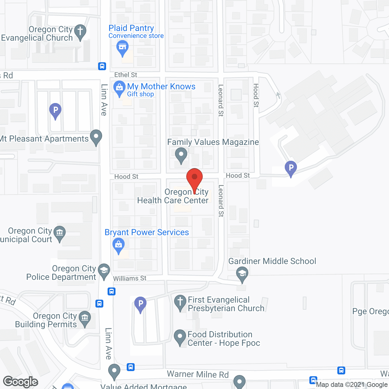 Oregon City Health Care Center in google map