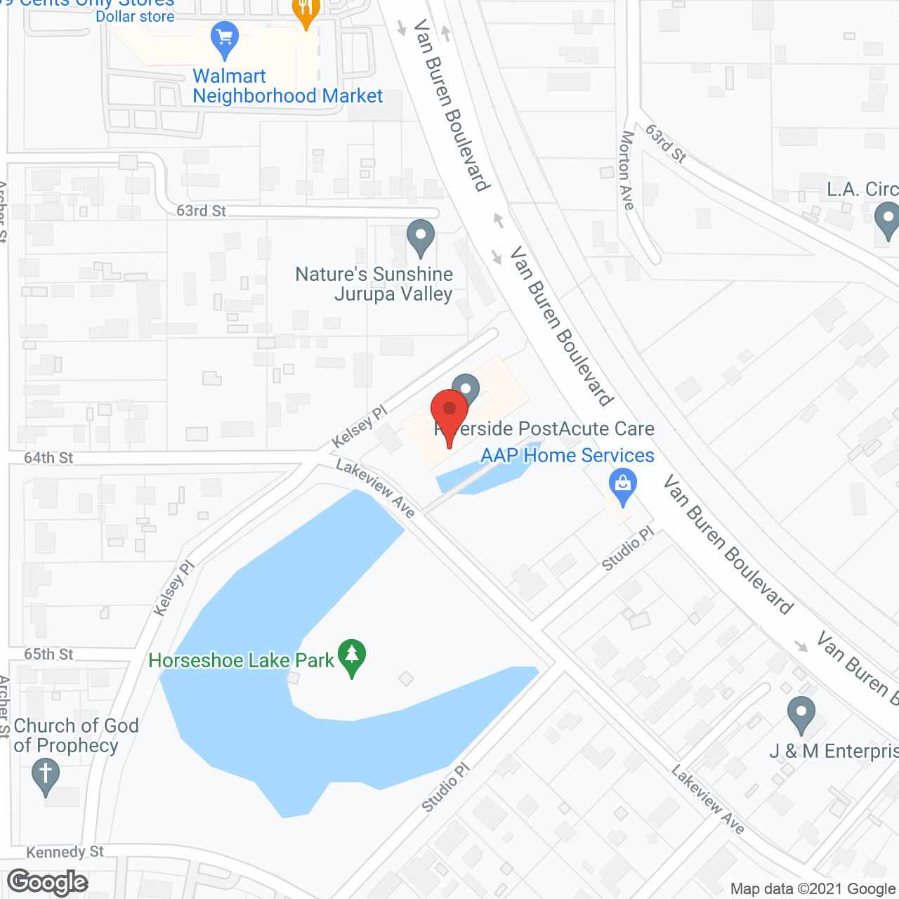 Pleasant Care Riverside in google map
