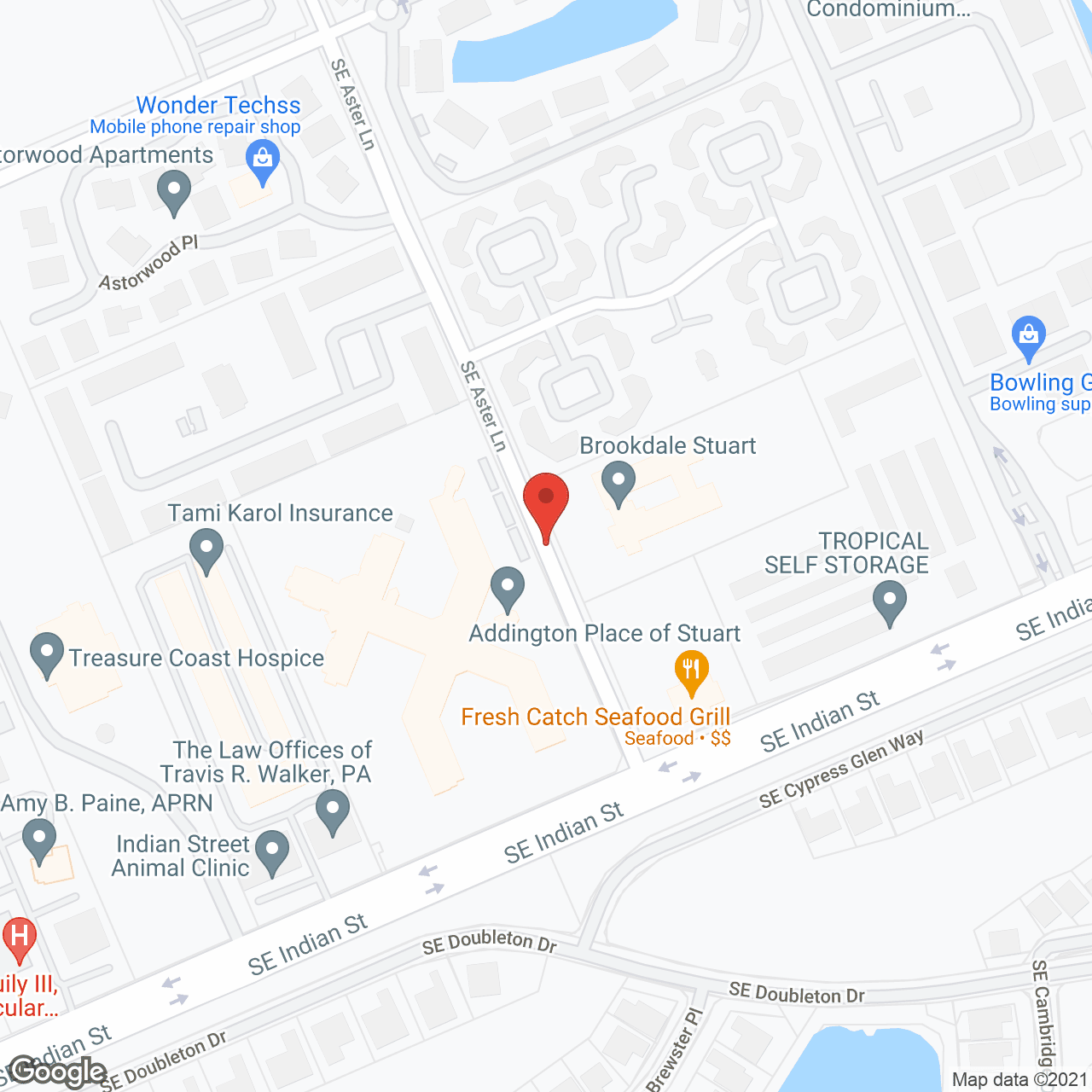 Addington Place of Stuart in google map