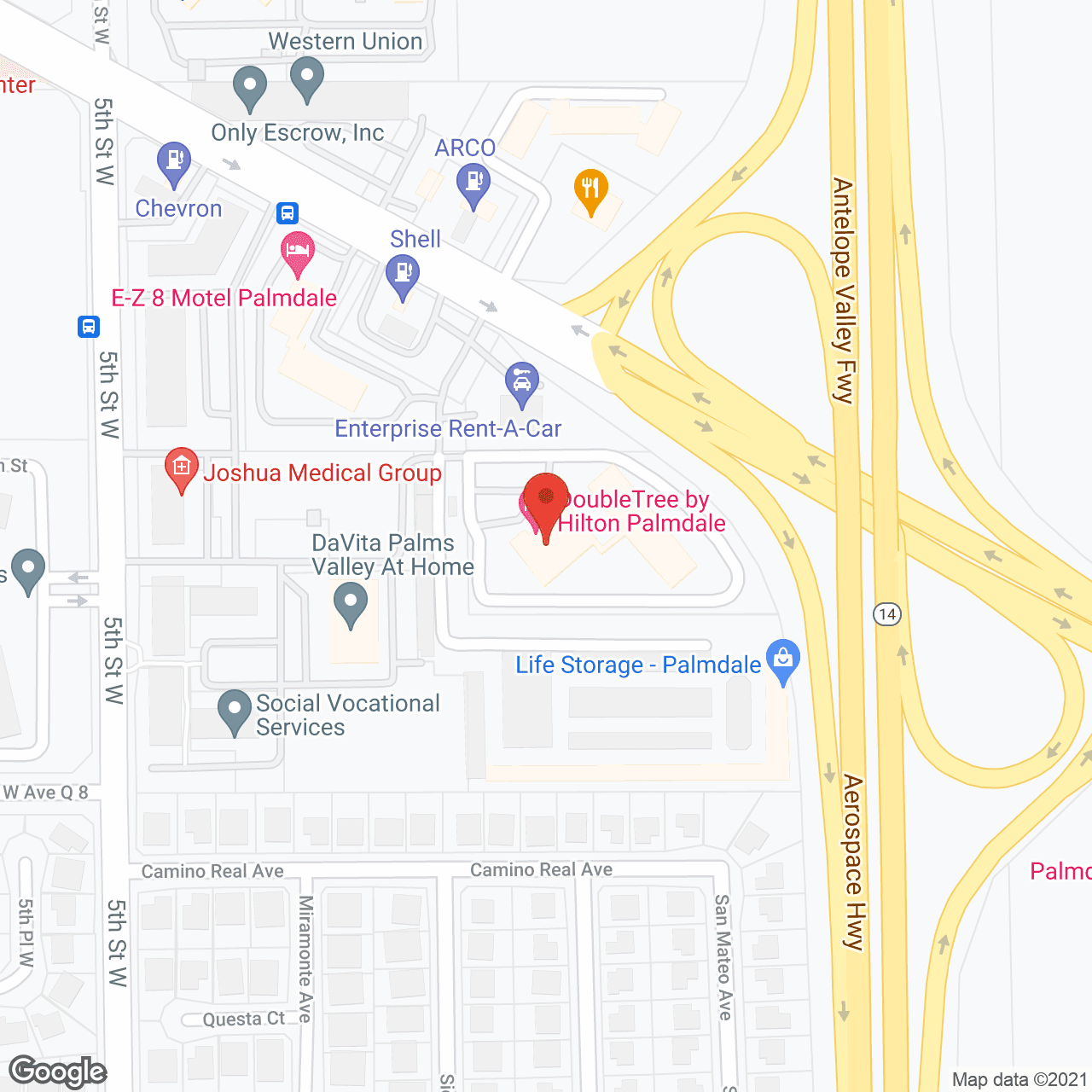 DoubleTree by Hilton Palmdale in google map