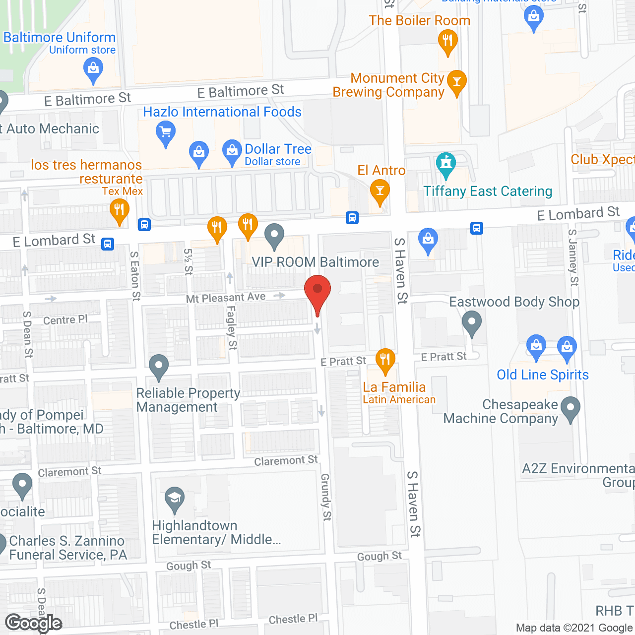 Highlandtown Plaza in google map