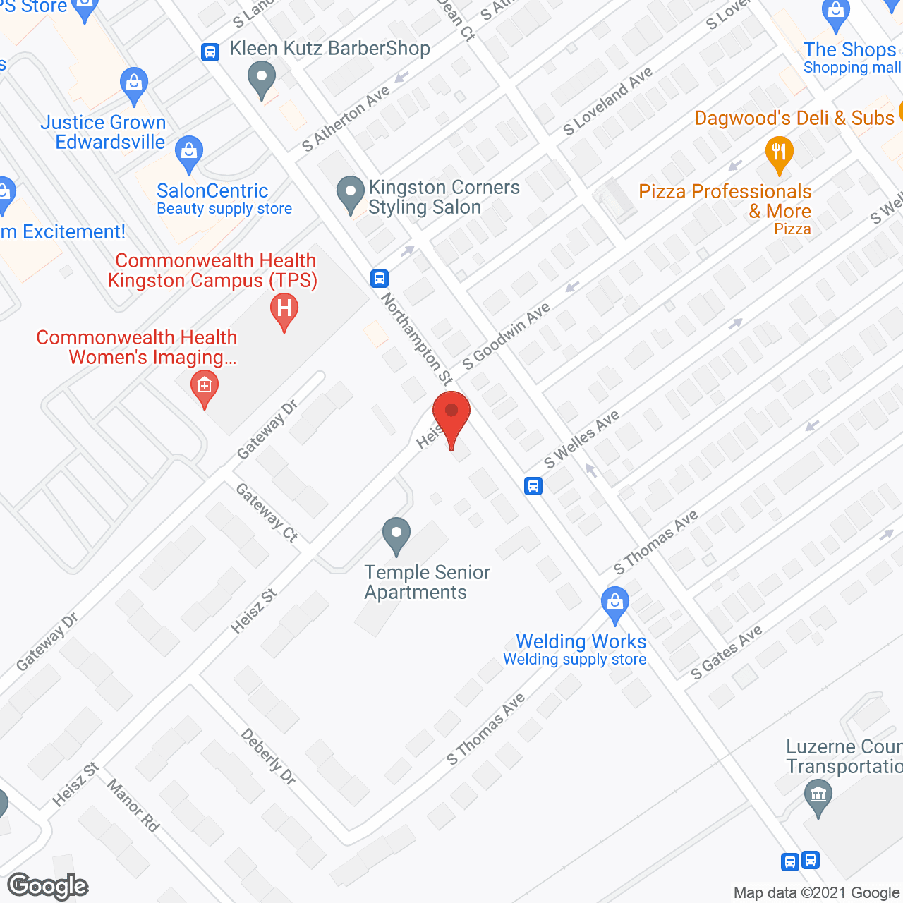 Temple Apartments in google map