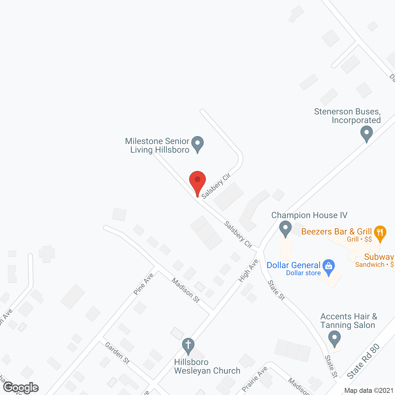 Milestone Senior Living Hillsboro in google map