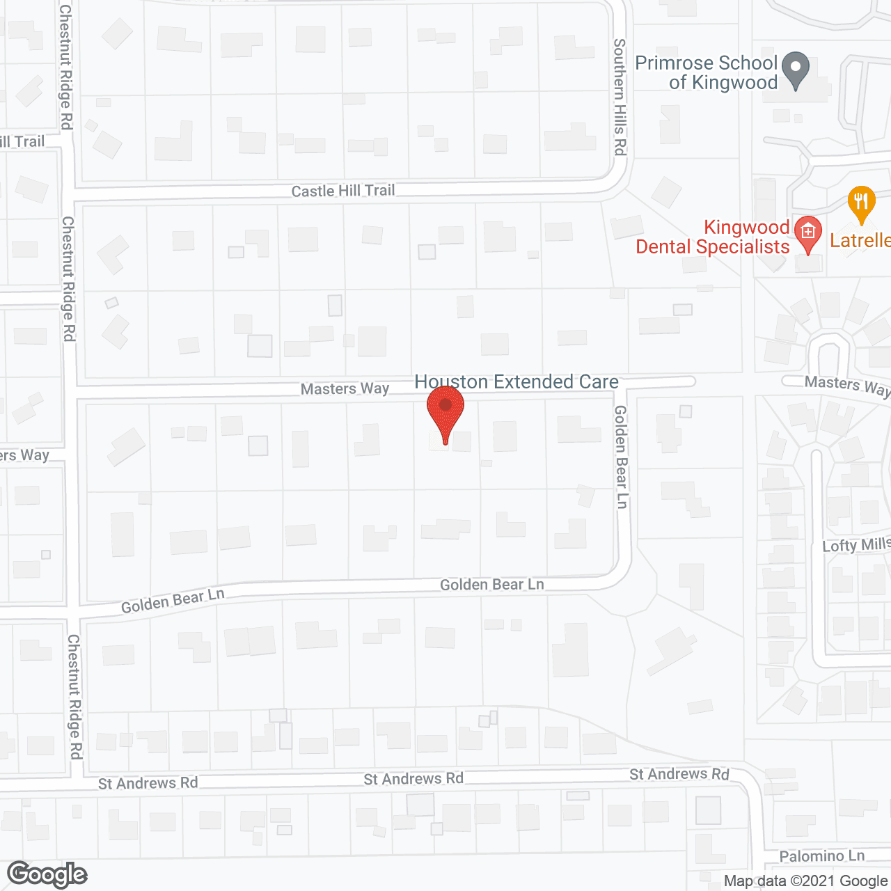 Houston Extended Care in google map