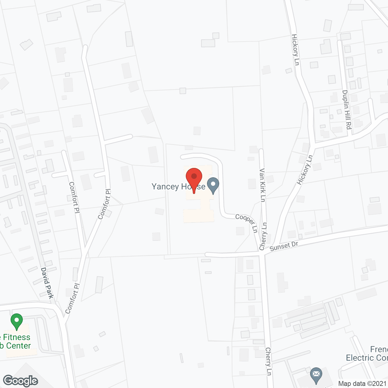 Yancey House in google map