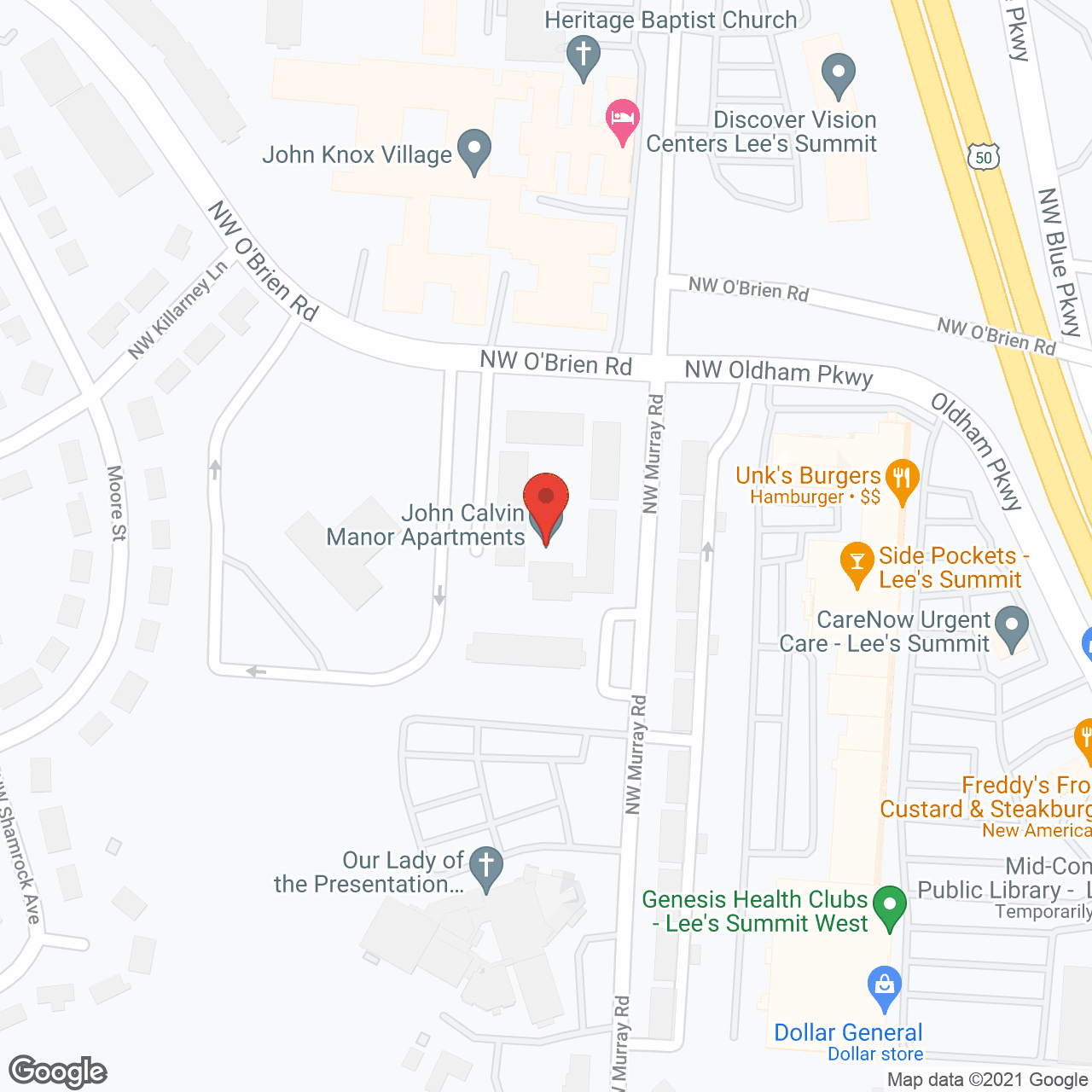 John Calvin Manor in google map