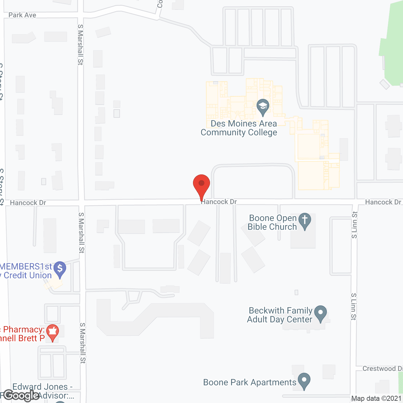 Hancock Apartments in google map