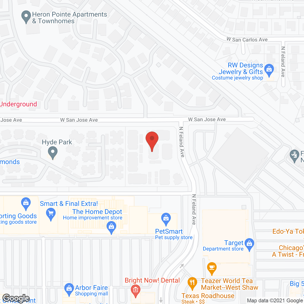 Arbor Faire Apartments in google map