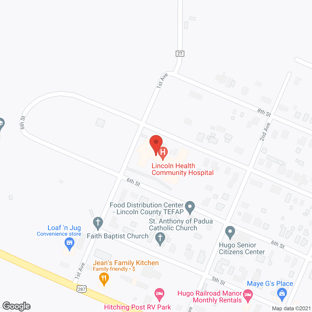 Lincoln Community Hospital in google map