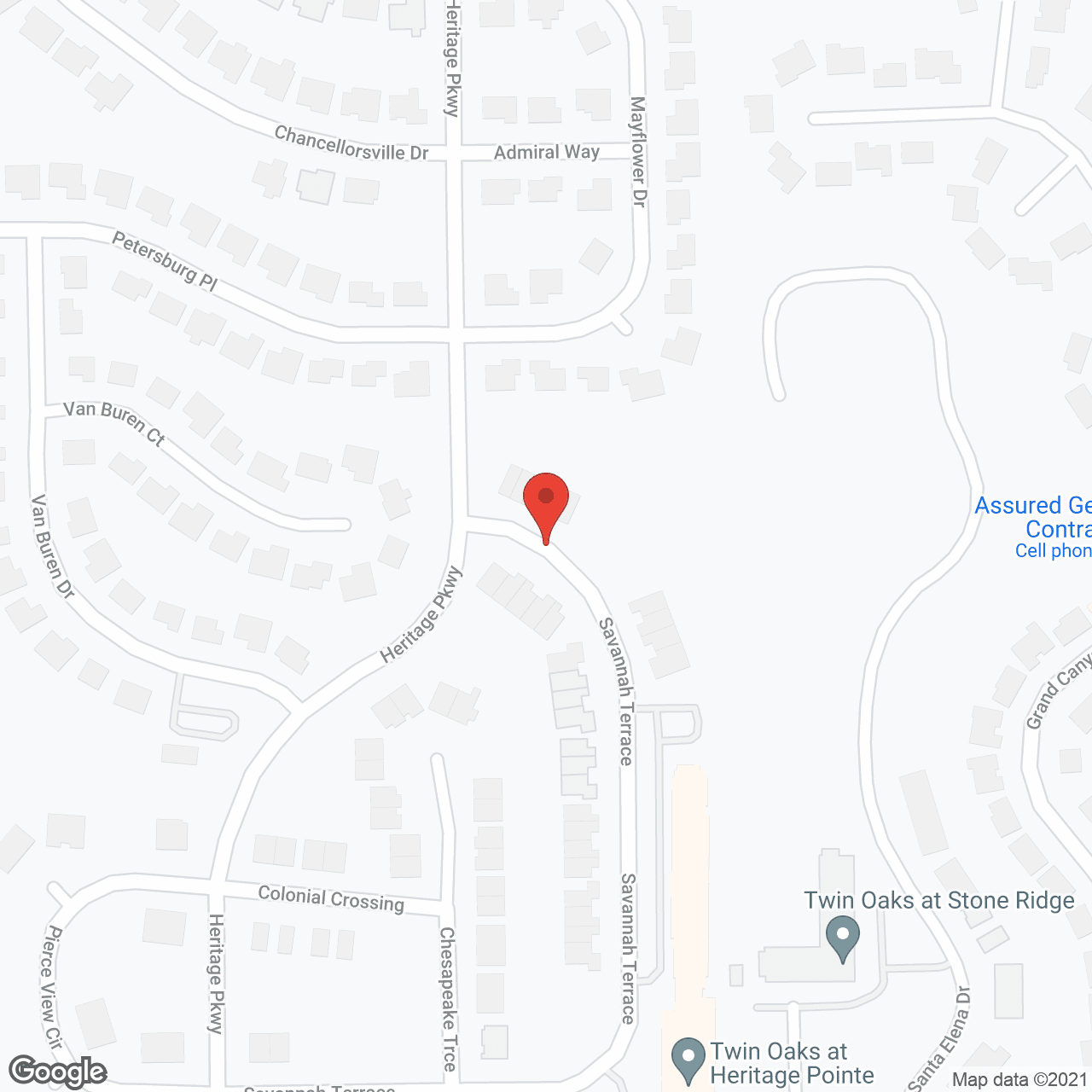 Twin Oaks at Heritage Pointe in google map