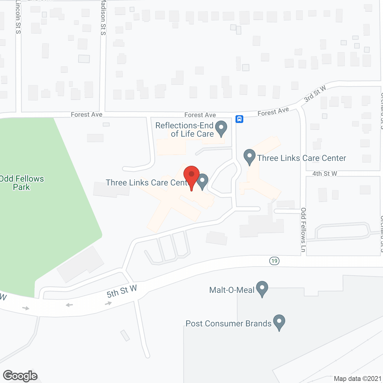 Three Links Care Ctr in google map