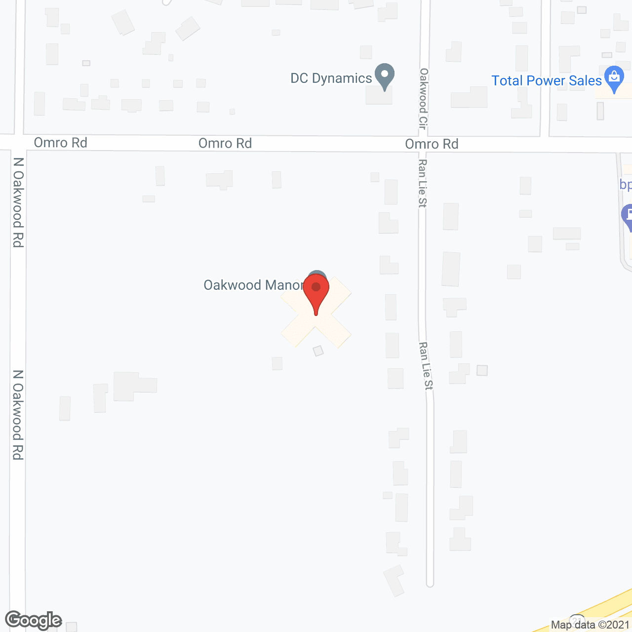 Oakwood Manor in google map