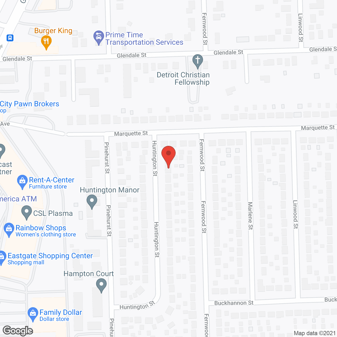 Huntington Homes in google map