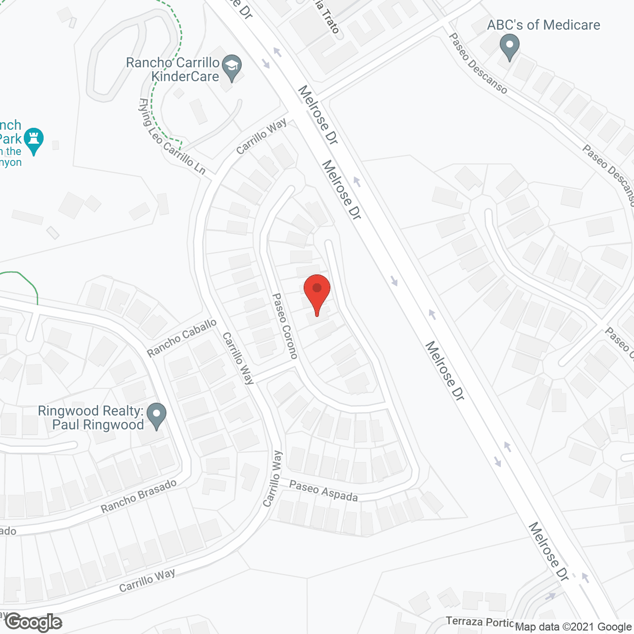 Carlsbad Elderly Care in google map