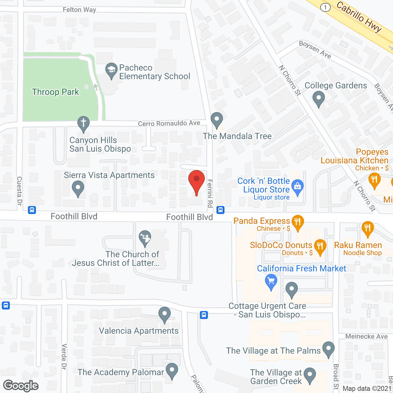 Foothills Residential Care in google map