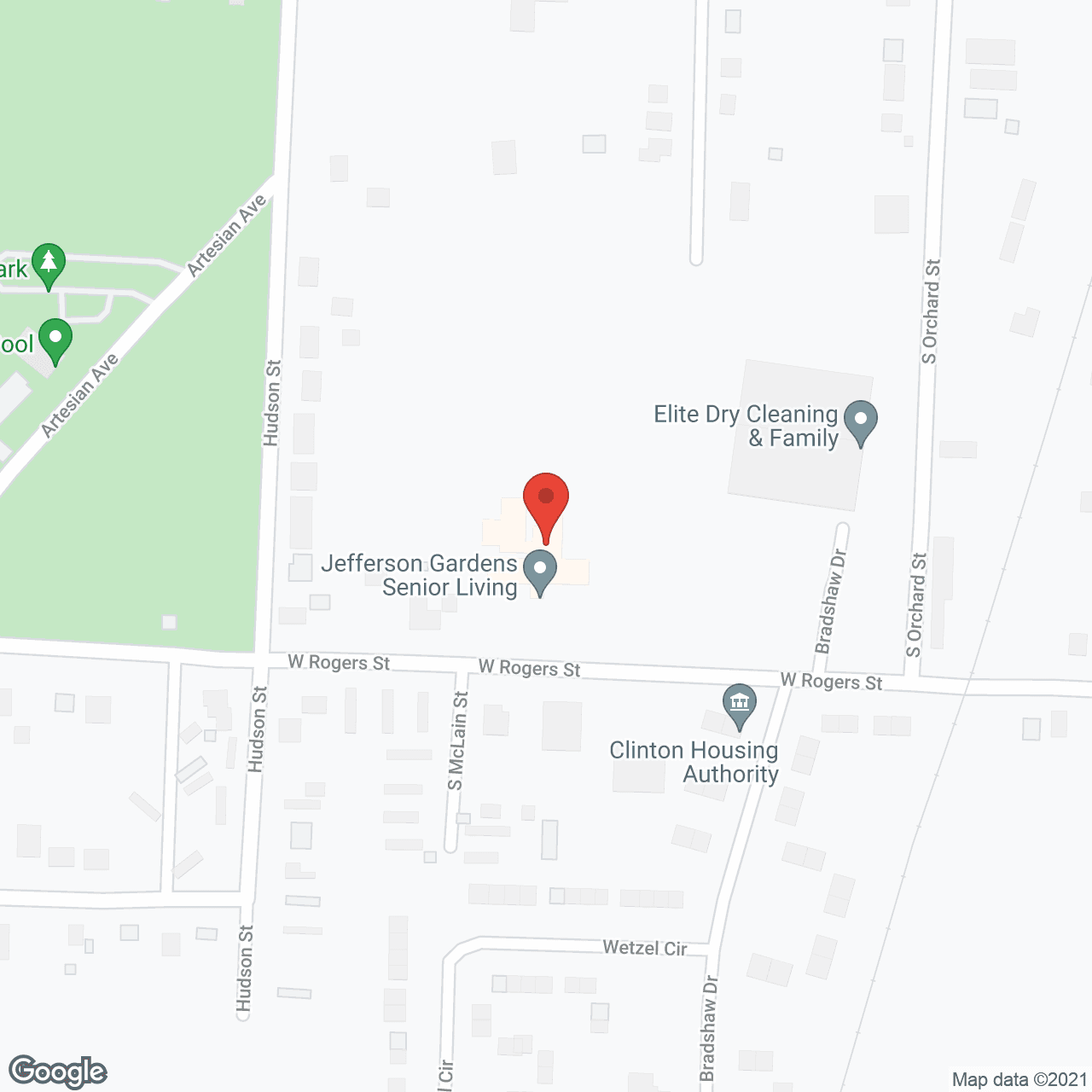 Jefferson Gardens in google map