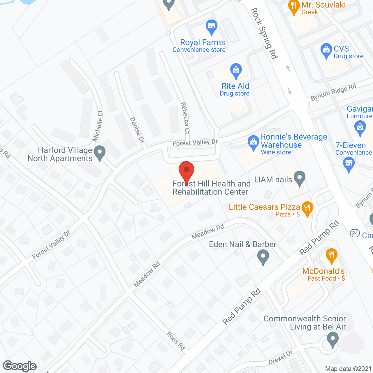 Forest Hill Health and Rehabilitation Center in google map