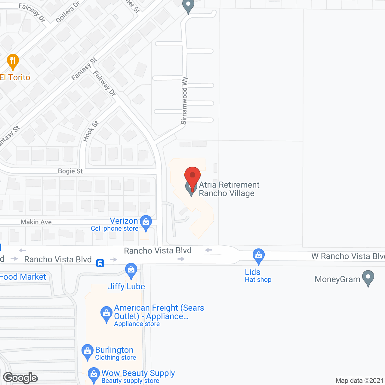 Holiday Rancho Village in google map
