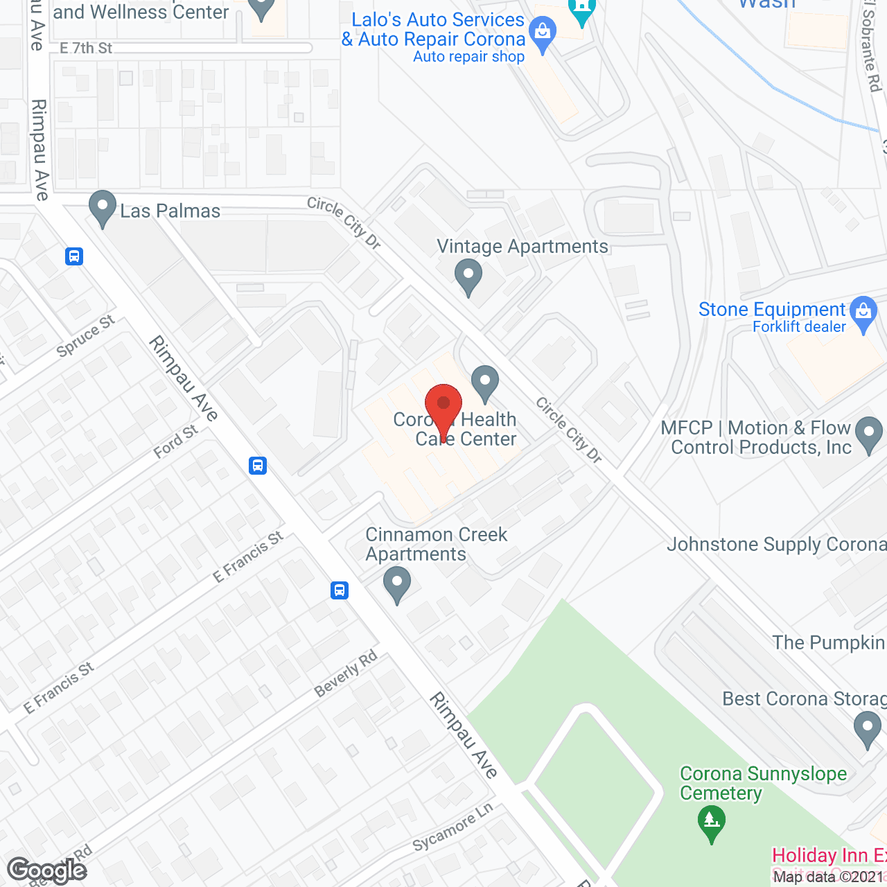 Corona Health Care Center in google map
