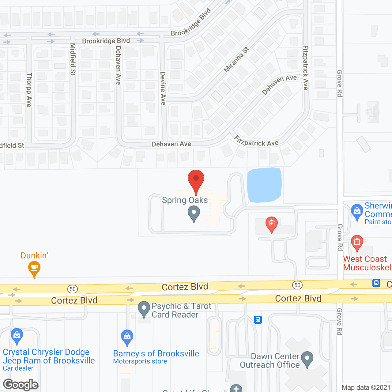 Spring Oaks in google map