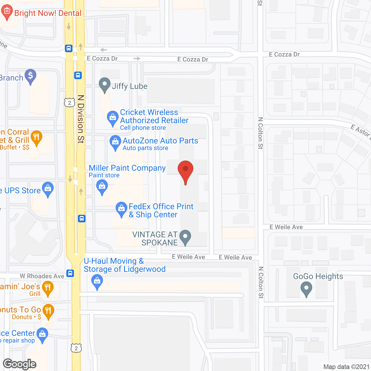 Vintage at Spokane in google map