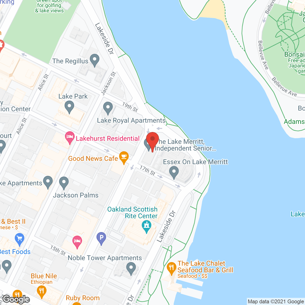 The Lake Merritt in google map