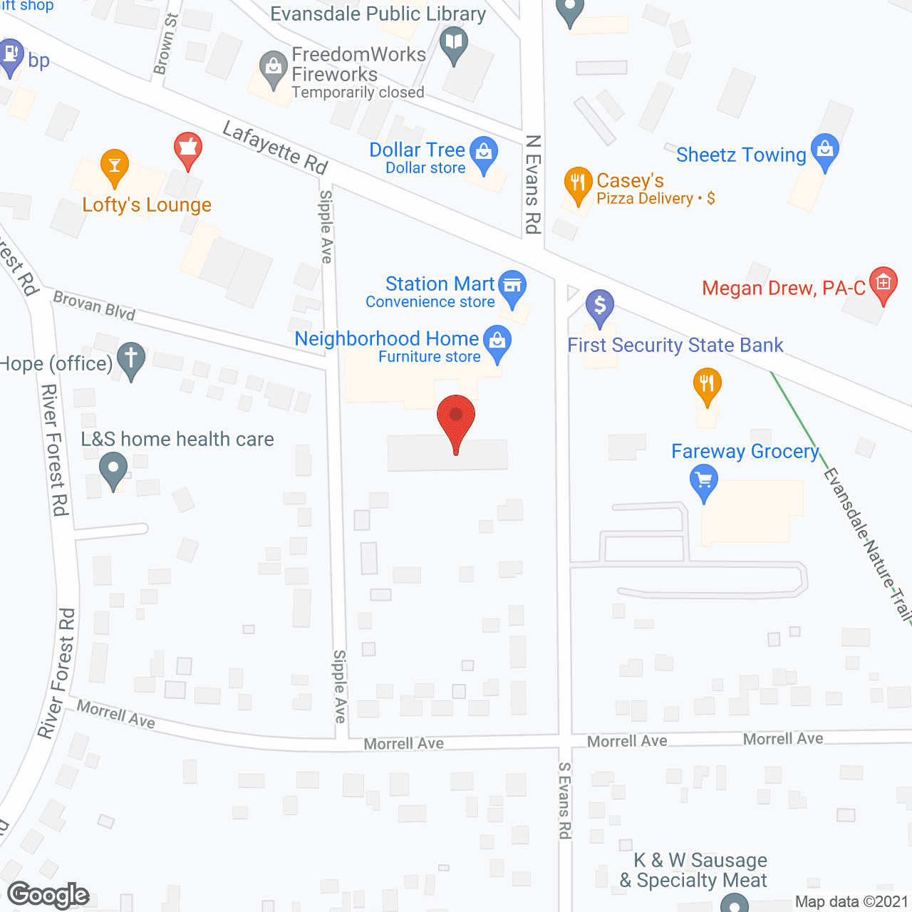 Evansdale Senior Residences in google map