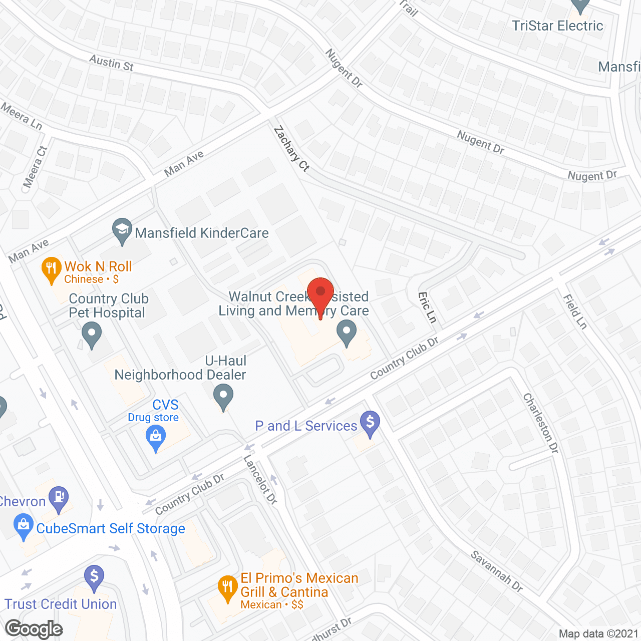 Walnut Creek in google map