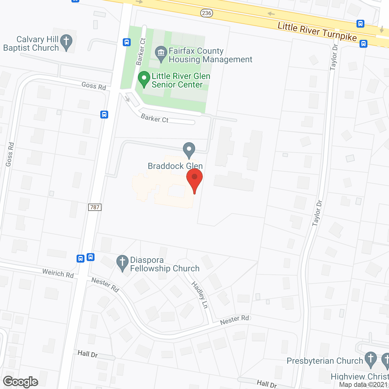 Sunrise Braddock Glen in google map
