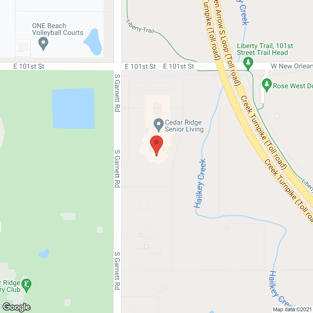 Cedar Ridge in google map