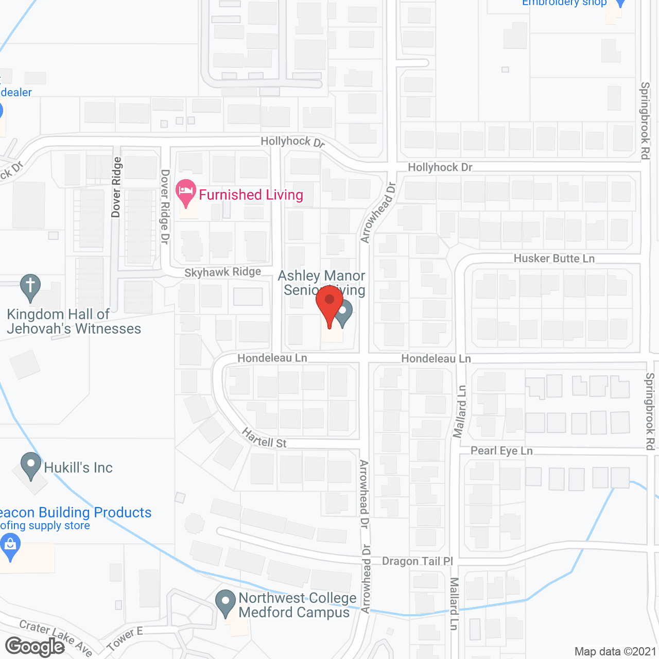 Ashley Manor - Arrowhead in google map