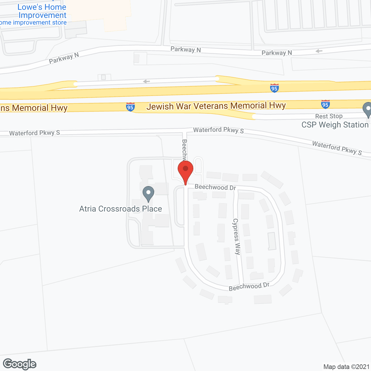 Atria Crossroads Place in google map