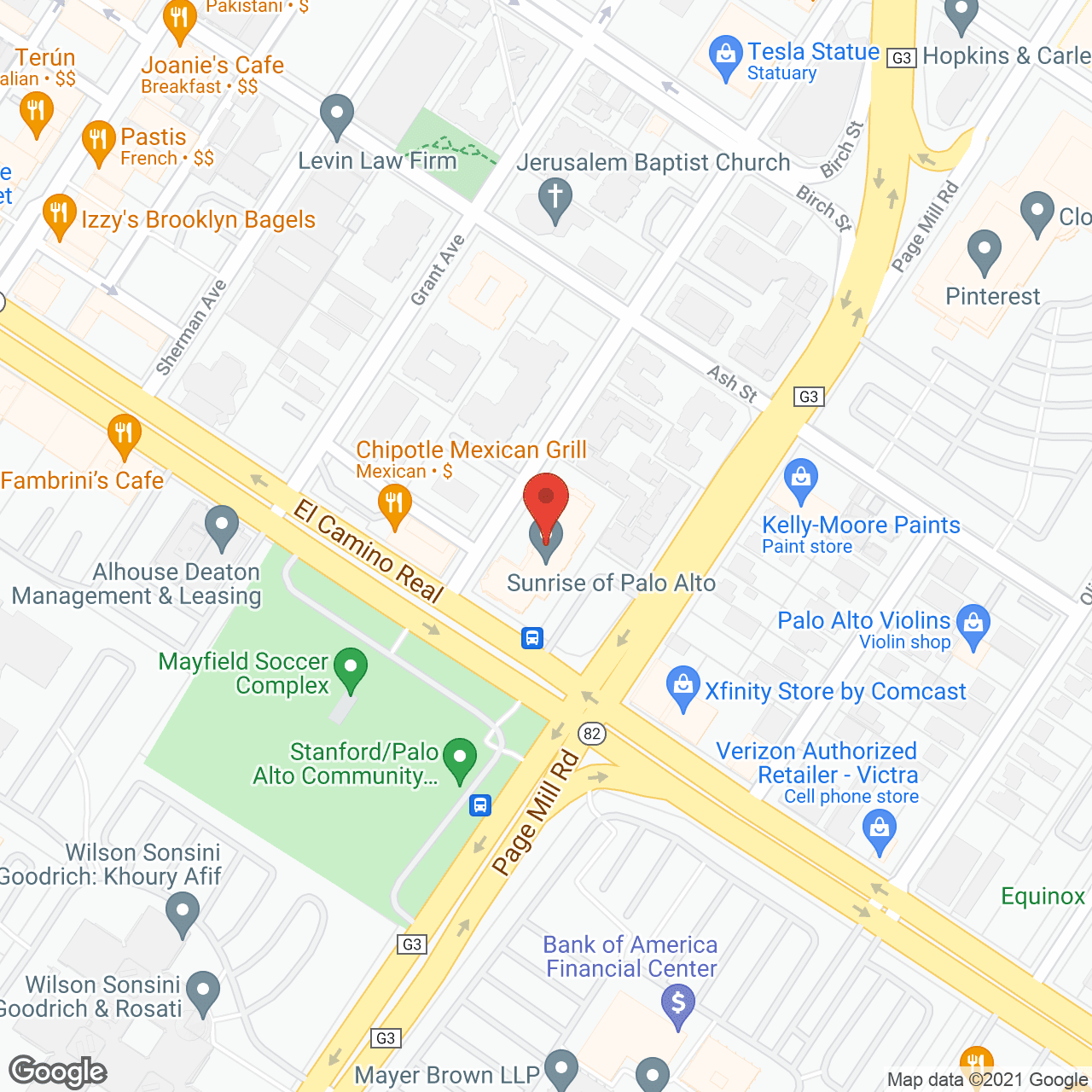 Ivy Park at Palo Alto in google map