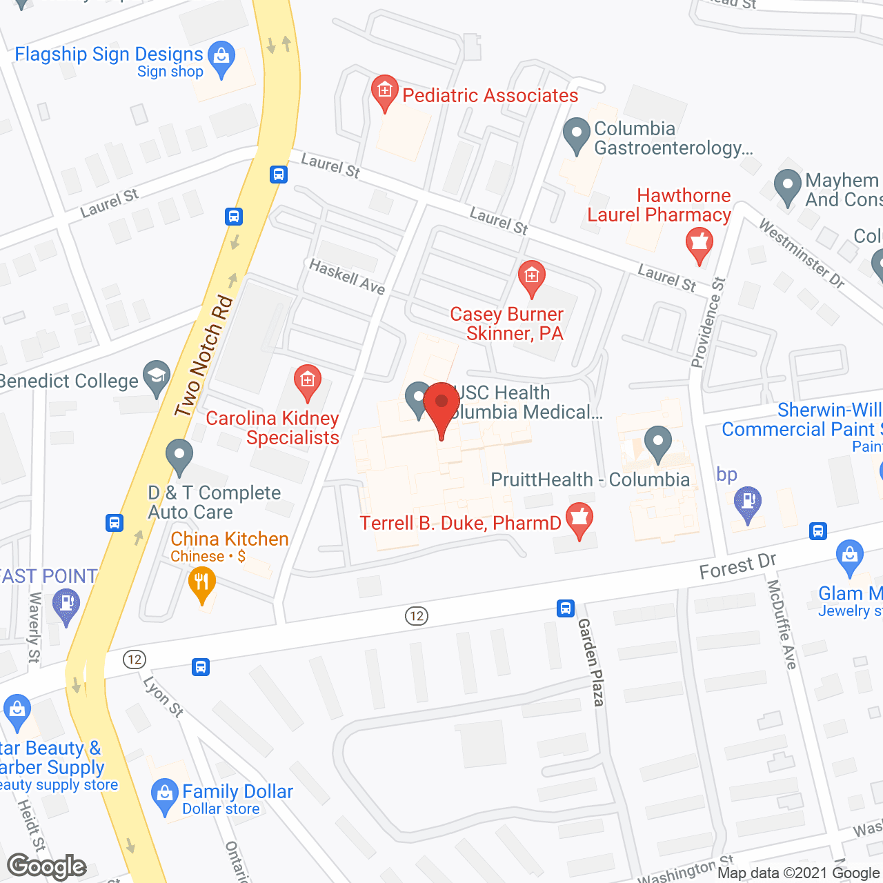 Providence Hospital in google map