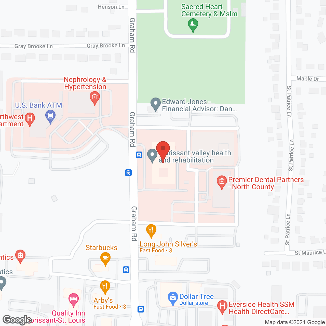 Florissant Valley Health and Rehab in google map