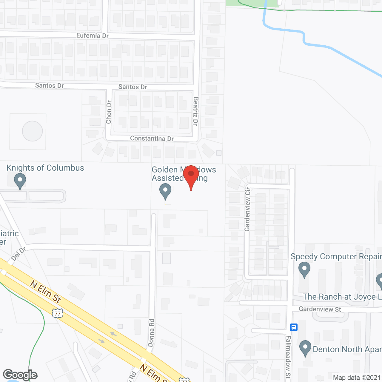 Denton Golden Meadows Care in google map