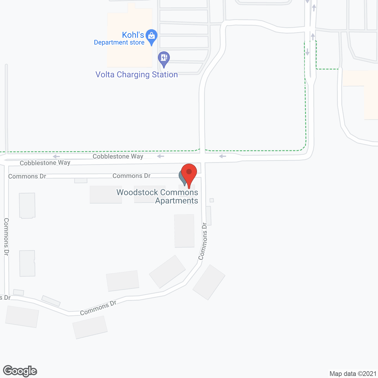Woodstock Commons Apartments in google map