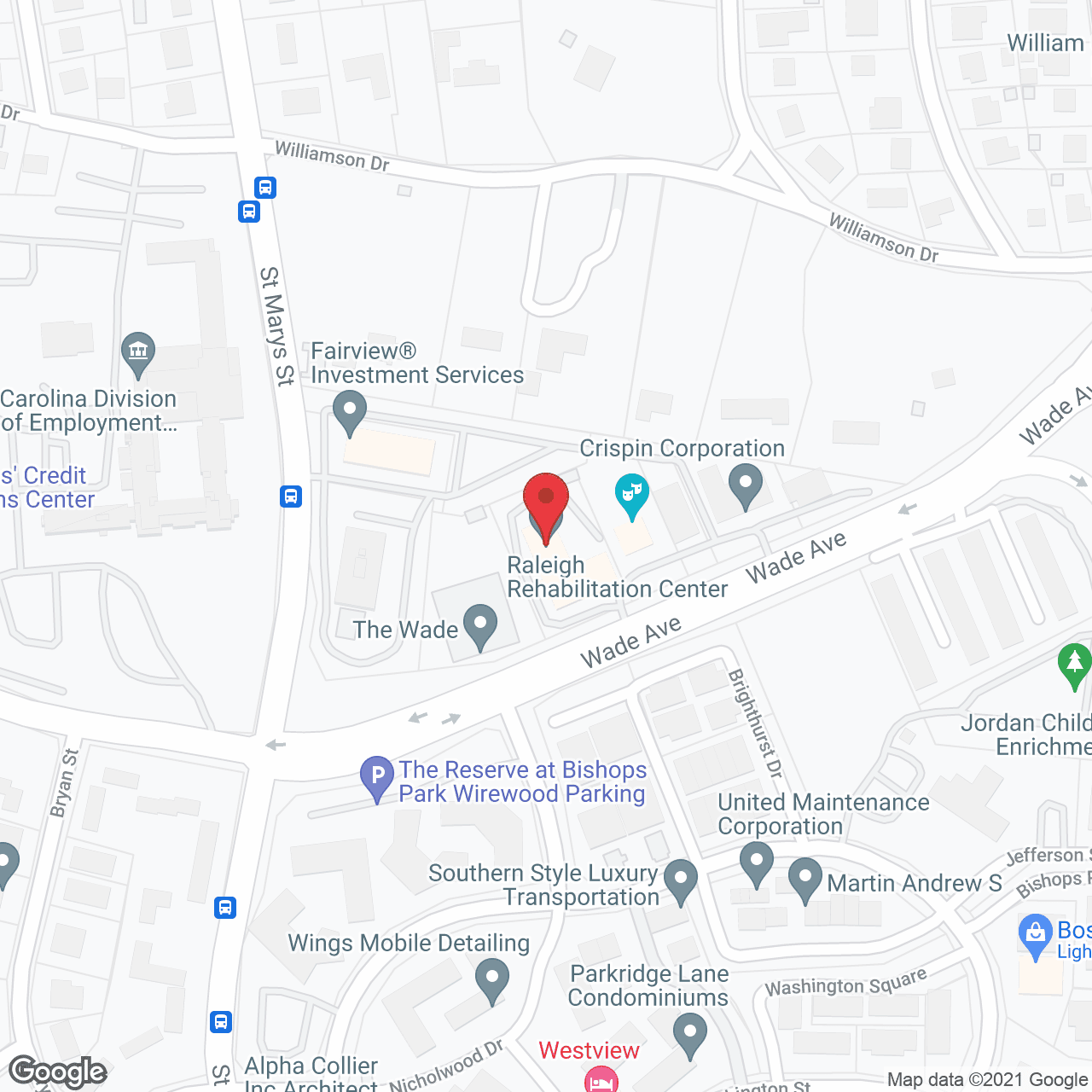 Raleigh Rehabilitation and Healthcare Center in google map