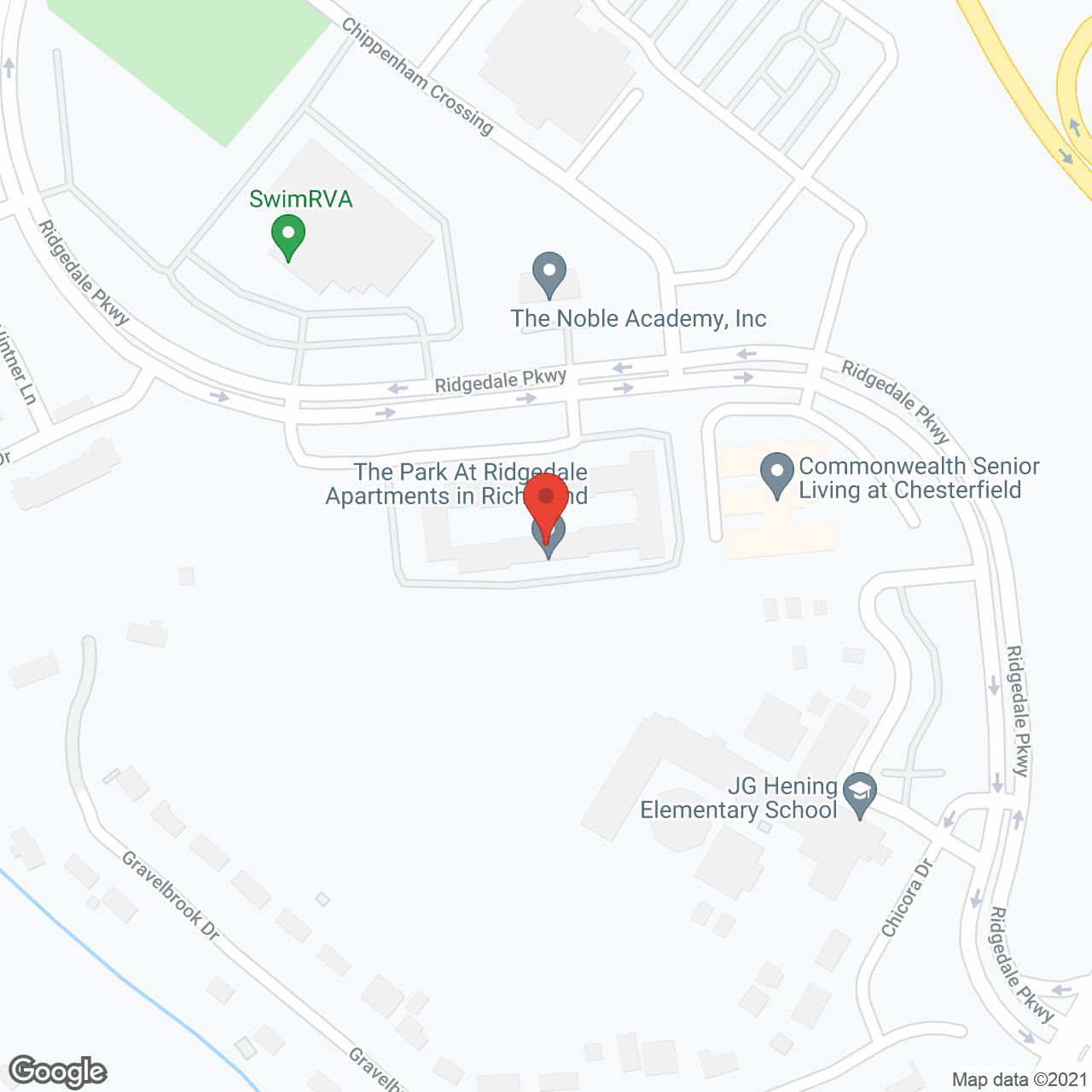 The Park at Ridgedale in google map
