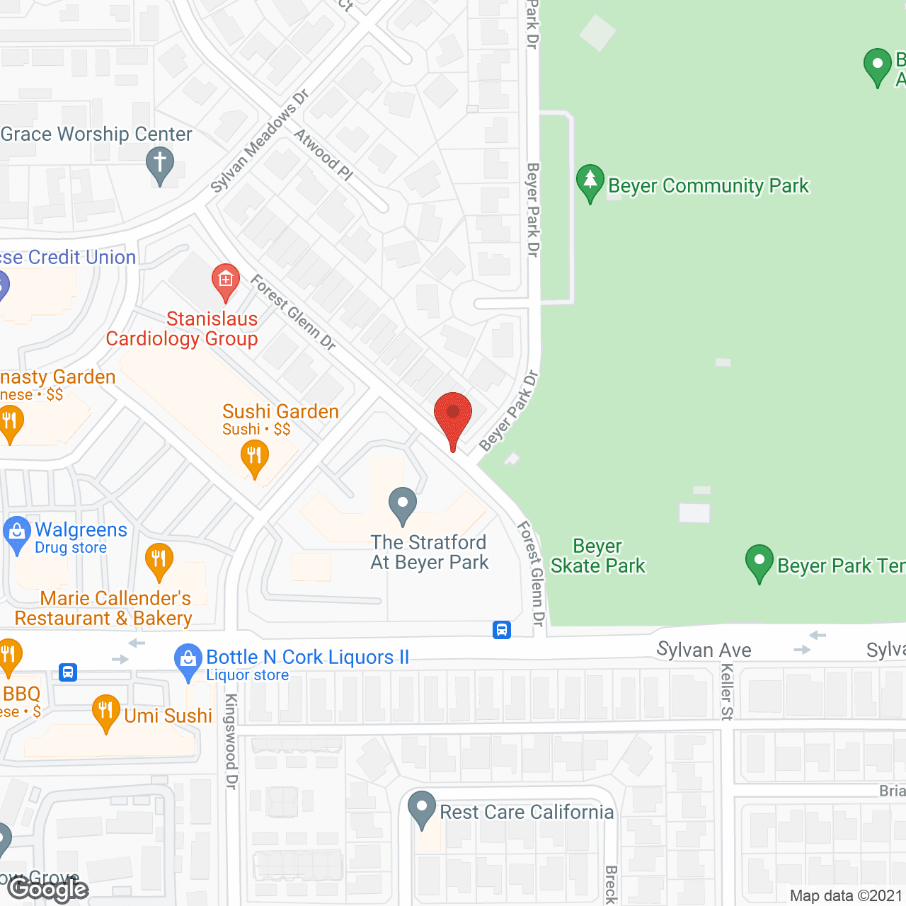 Stratford at Beyer Park in google map